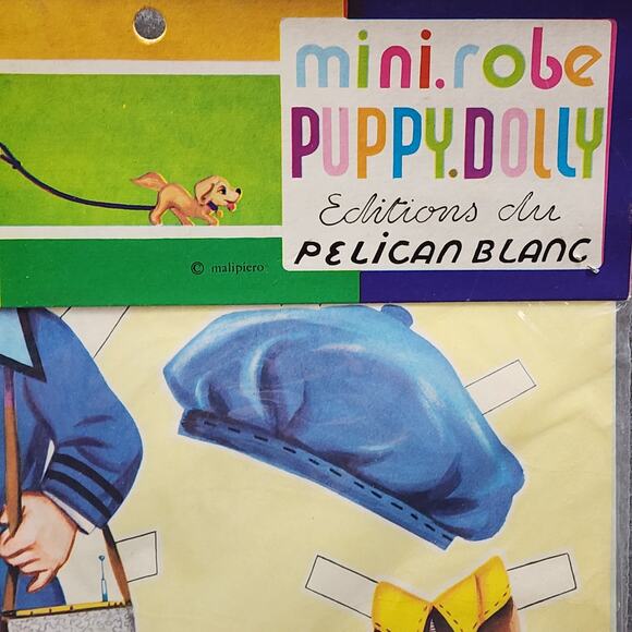 Pelican Blanc Blonde Hair Girl Paper Doll w/Blue Head Scarf Vintage NOS Sealed - Picture 8 of 11